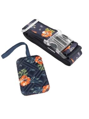 Lug Baggage Claim Luggage Tag 2 piece & Baggage Strap NWT Aloha Navy